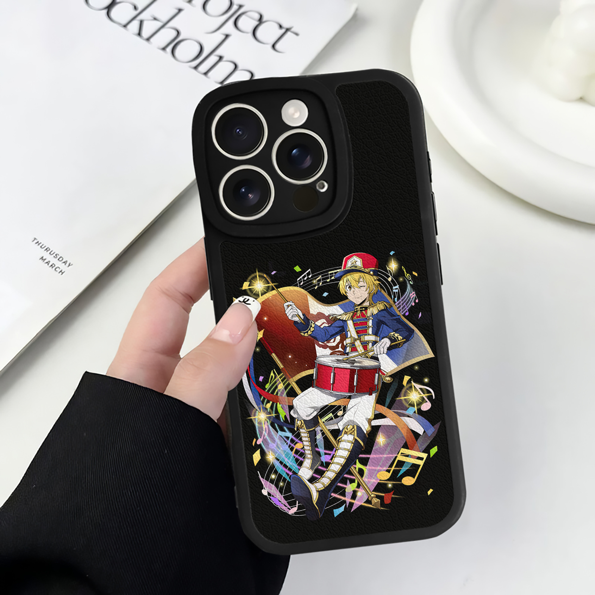 （画像用） 文豪ストレイドッグス Bungo Stray Dogs 【iPhone 16シリーズ対応】シリコンスマホケース（レザー調） 材質：シリコン